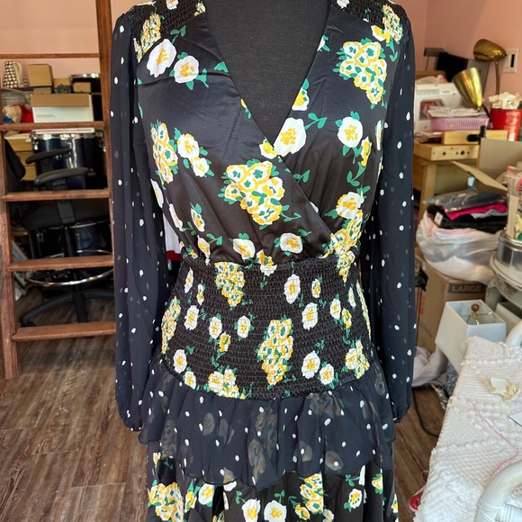 Foxiedox Smocked Floral Dress NWT - Picture 2 of 7